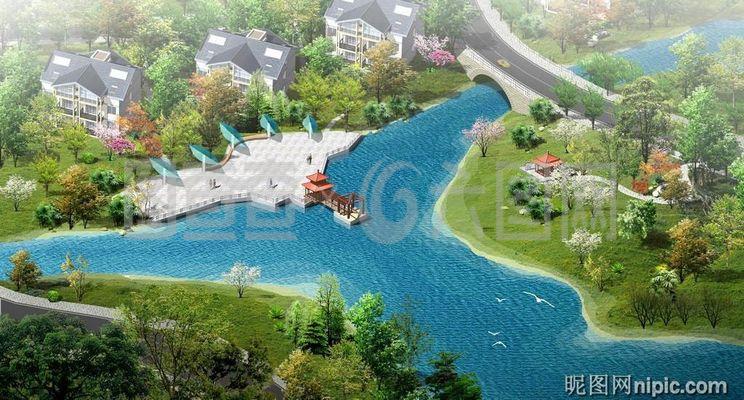 園林景觀設(shè)計效果圖psd素材圖片